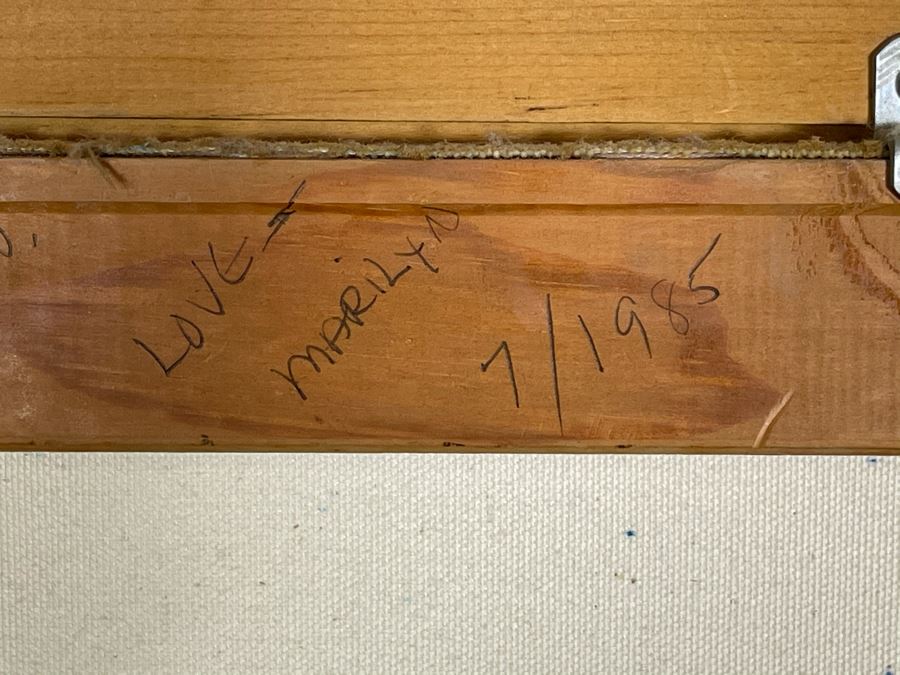 Original Framed Oil Painting Of Mountains By Marilyn Berman Personalized To Client On Back Vintage 1985 On Canvas 30 X 24 [Photo 12]