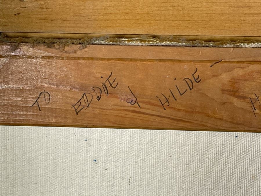 Original Framed Oil Painting Of Mountains By Marilyn Berman Personalized To Client On Back Vintage 1985 On Canvas 30 X 24 [Photo 10]