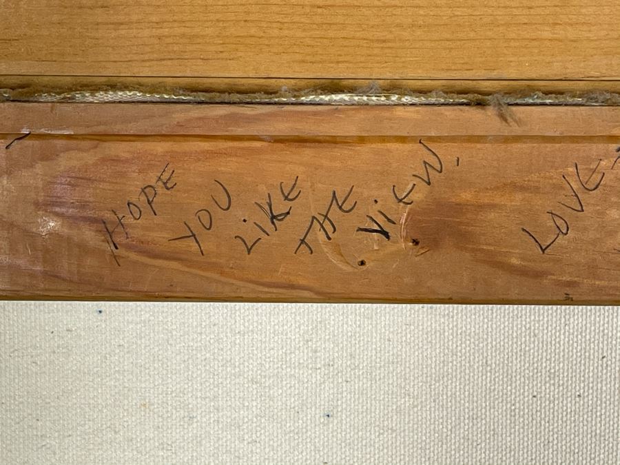 Original Framed Oil Painting Of Mountains By Marilyn Berman Personalized To Client On Back Vintage 1985 On Canvas 30 X 24 [Photo 11]