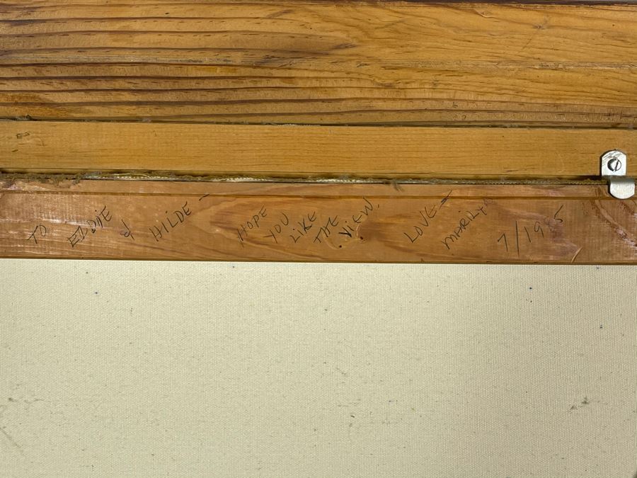 Original Framed Oil Painting Of Mountains By Marilyn Berman Personalized To Client On Back Vintage 1985 On Canvas 30 X 24 [Photo 9]