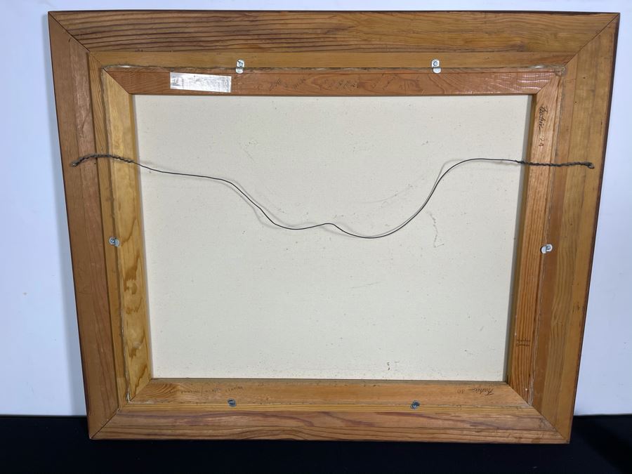 Original Framed Oil Painting Of Mountains By Marilyn Berman Personalized To Client On Back Vintage 1985 On Canvas 30 X 24 [Photo 8]