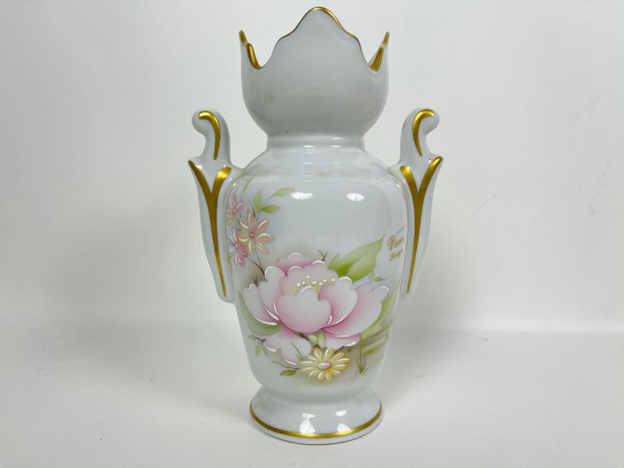 Vero Limoges France Vase Hand Decorated 8H