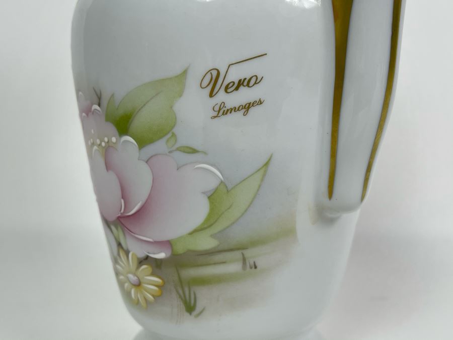Vero Limoges France Vase Hand Decorated 8H [Photo 4]