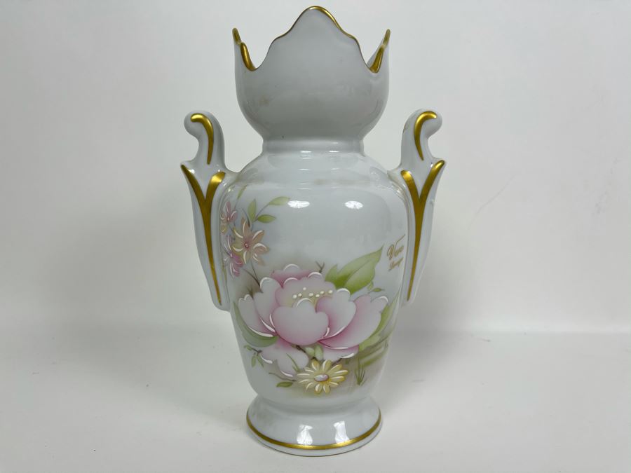 Vero Limoges France Vase Hand Decorated 8H [Photo 2]