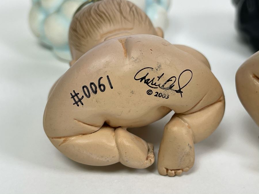 2003 Limited Edition Marie Osmond Pair Of Good And Bad Angels On Clouds 3.75H [Photo 6]