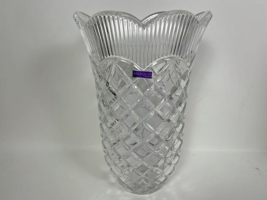 New Marquis By Waterford Crystal Basketweave Vase 11H With Box [Photo 8]