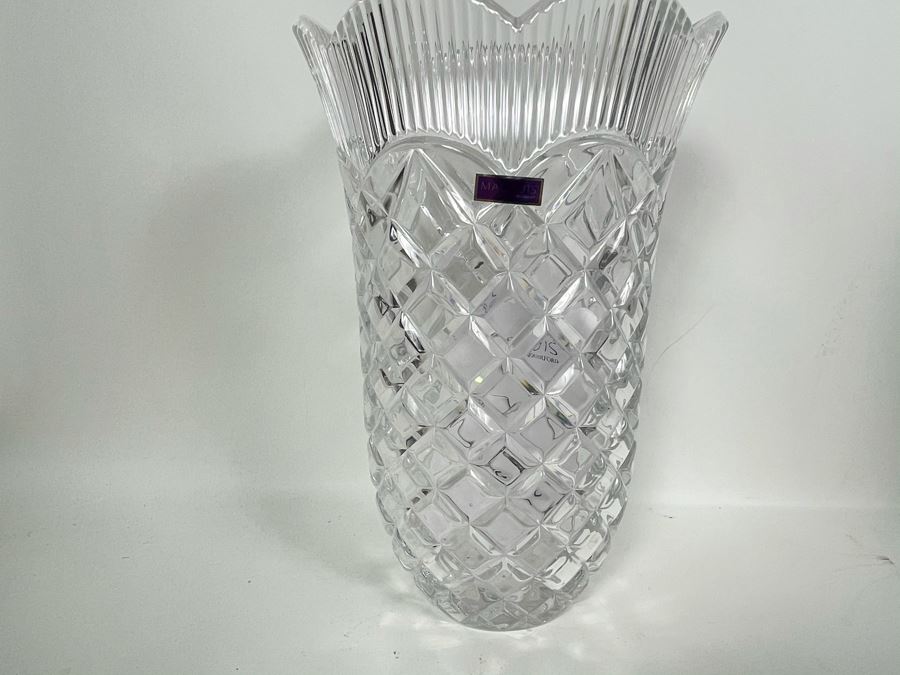 New Marquis By Waterford Crystal Basketweave Vase 11H With Box [Photo 2]