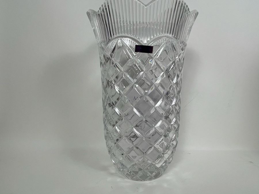 New Marquis By Waterford Crystal Basketweave Vase 11H With Box [Photo 6]