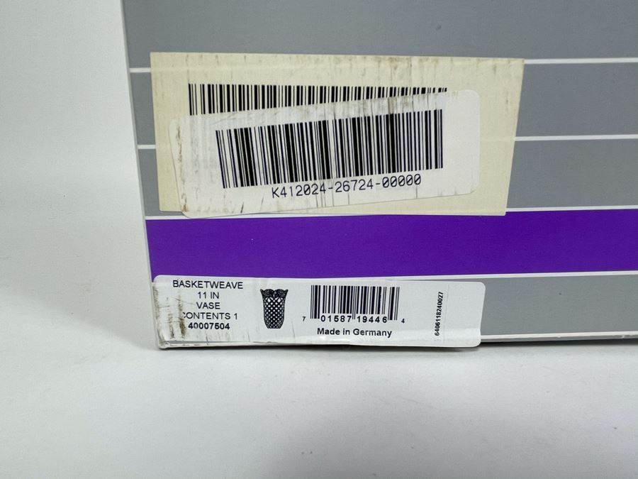 New Marquis By Waterford Crystal Basketweave Vase 11H With Box [Photo 5]