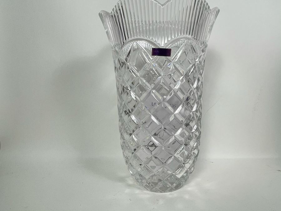 New Marquis By Waterford Crystal Basketweave Vase 11H With Box [Photo 3]
