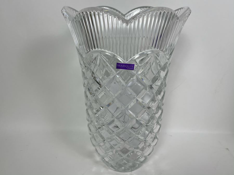 New Marquis By Waterford Crystal Basketweave Vase 11H With Box [Photo 1]