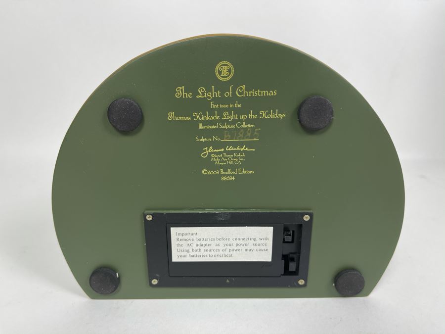 Thomas Kinkade Light Up The Holidays First Issue Illuminated Sculpture From The Light Of Christmas Collection 2003 Bradford Editions 7.5W X 8H [Photo 9]