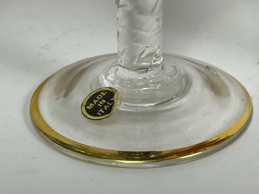 Set Of Four New Vintage Italian Crystal Stemware Glasses 7.5H [Photo 6]