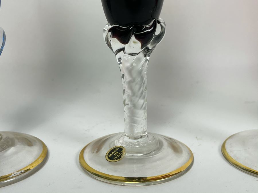 Set Of Four New Vintage Italian Crystal Stemware Glasses 7.5H [Photo 5]