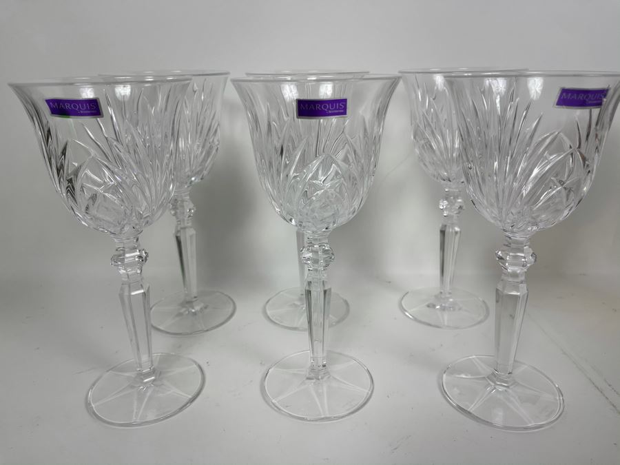Set Of Six New Marquis Waterford Crystal Stemware Glasses 7.75H [Photo 3]