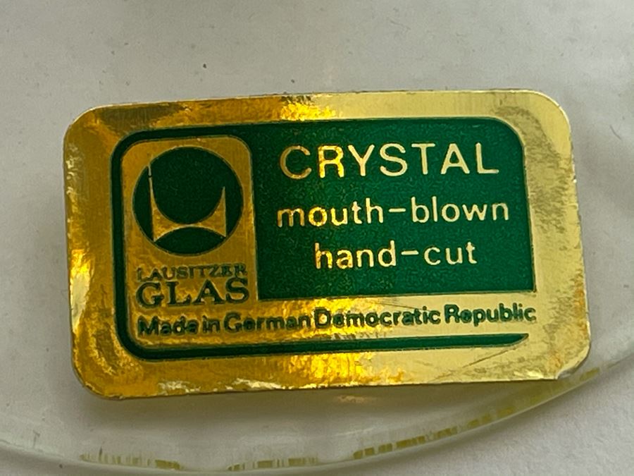 Set Of 7 New Vintage German Lausitzer Crystal Stemware Glasses Mouth-Blown Hand-Cut From The German Democratic Republic 7.5H [Photo 11]