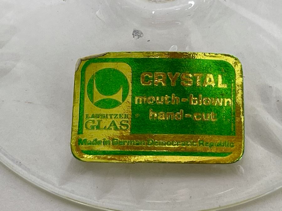 Set Of 7 New Vintage German Lausitzer Crystal Stemware Glasses Mouth-Blown Hand-Cut From The German Democratic Republic 7.5H [Photo 9]