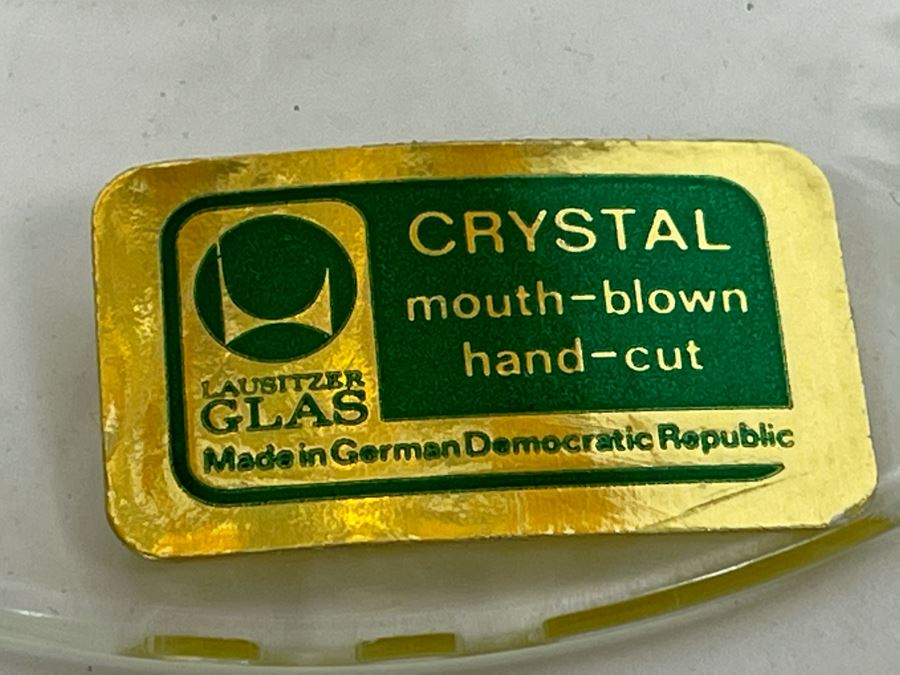 Set Of 7 New Vintage German Lausitzer Crystal Stemware Glasses Mouth-Blown Hand-Cut From The German Democratic Republic 7.5H [Photo 12]