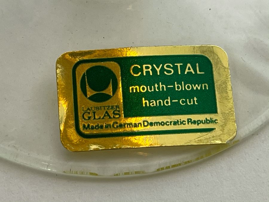Set Of 7 New Vintage German Lausitzer Crystal Stemware Glasses Mouth-Blown Hand-Cut From The German Democratic Republic 7.5H [Photo 10]