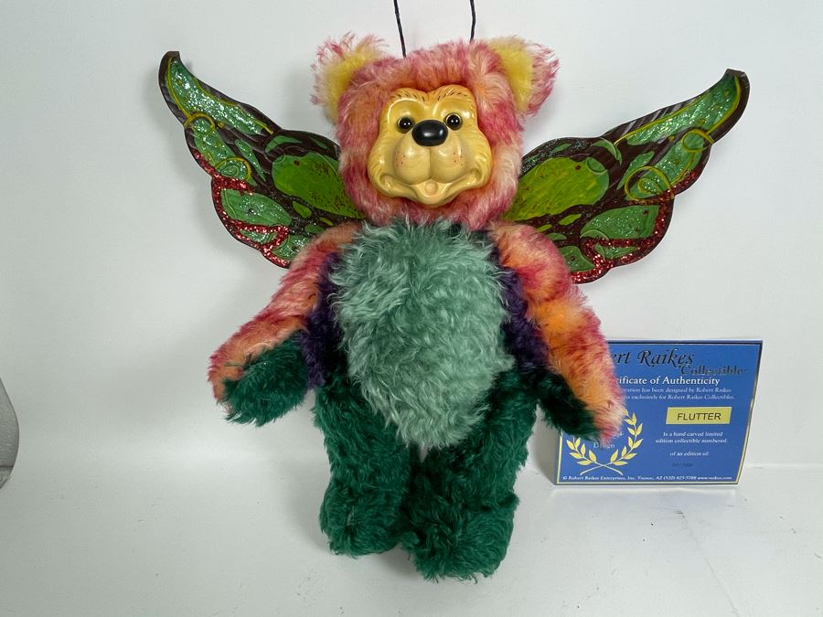 Limited Edition Robert Raikes Individually Carved Wooden Bear Flutter 53 Of 1000 14L [Photo 2]