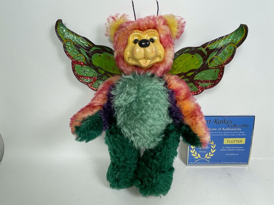 Limited Edition Robert Raikes Individually Carved Wooden Bear Flutter 53 Of 1000 14L [Photo 1]