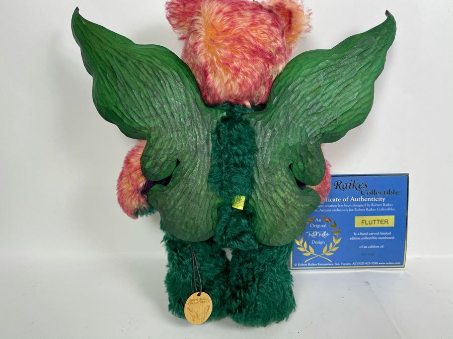 Limited Edition Robert Raikes Individually Carved Wooden Bear Flutter 53 Of 1000 14L [Photo 7]