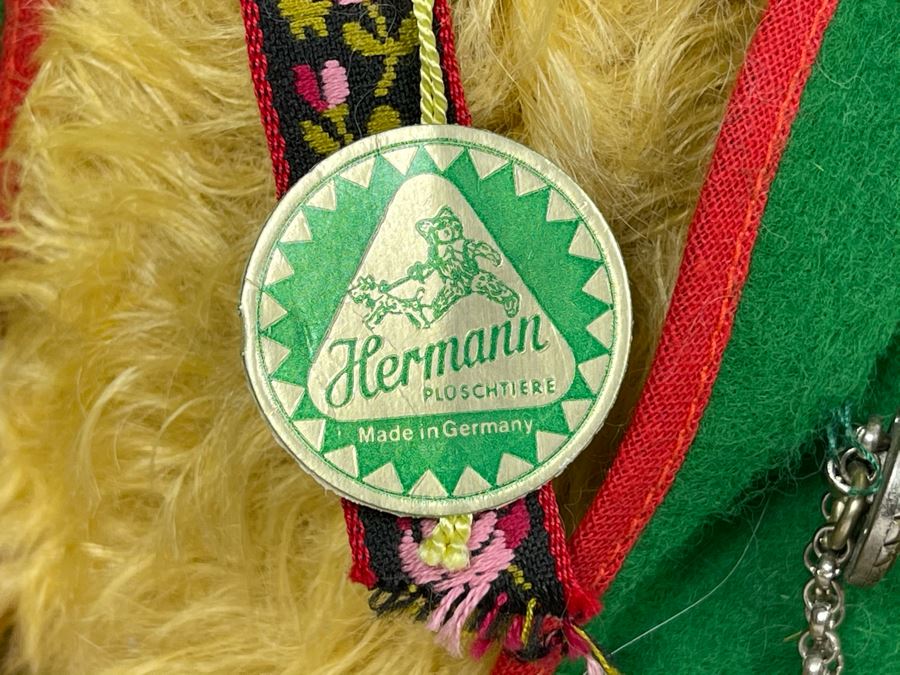 Vintage Jointed German Teddy Bear By Hermann With Tags 16L [Photo 5]