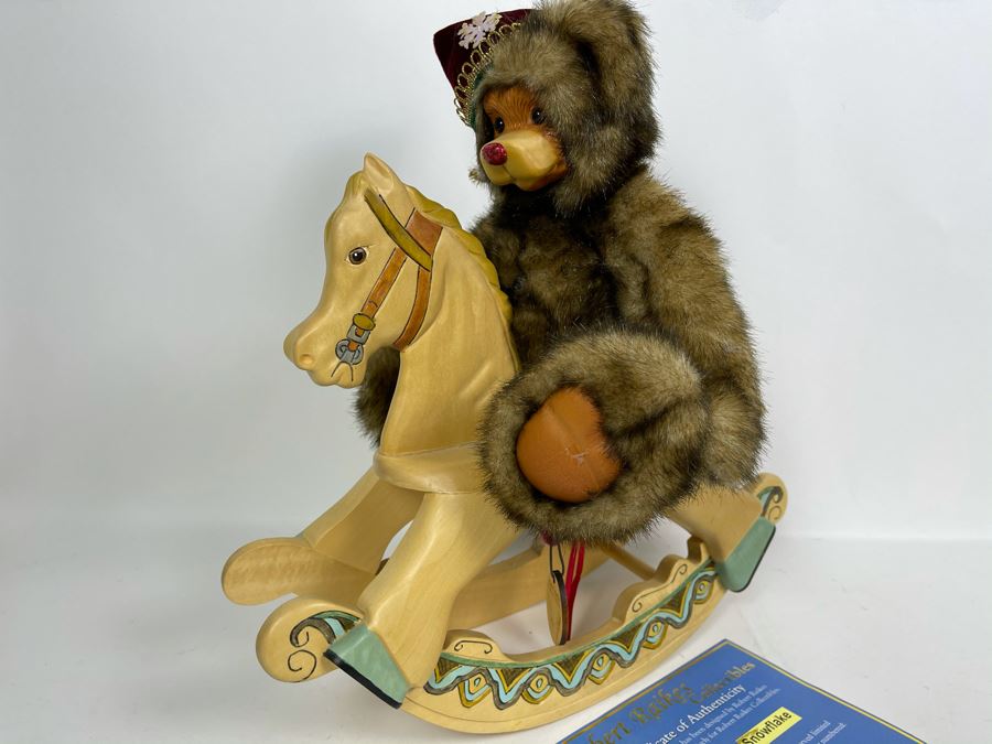 Limited Edition Robert Raikes Individually Carved Wooden Bear Snowflake 113 Of 350 12L [Photo 1]