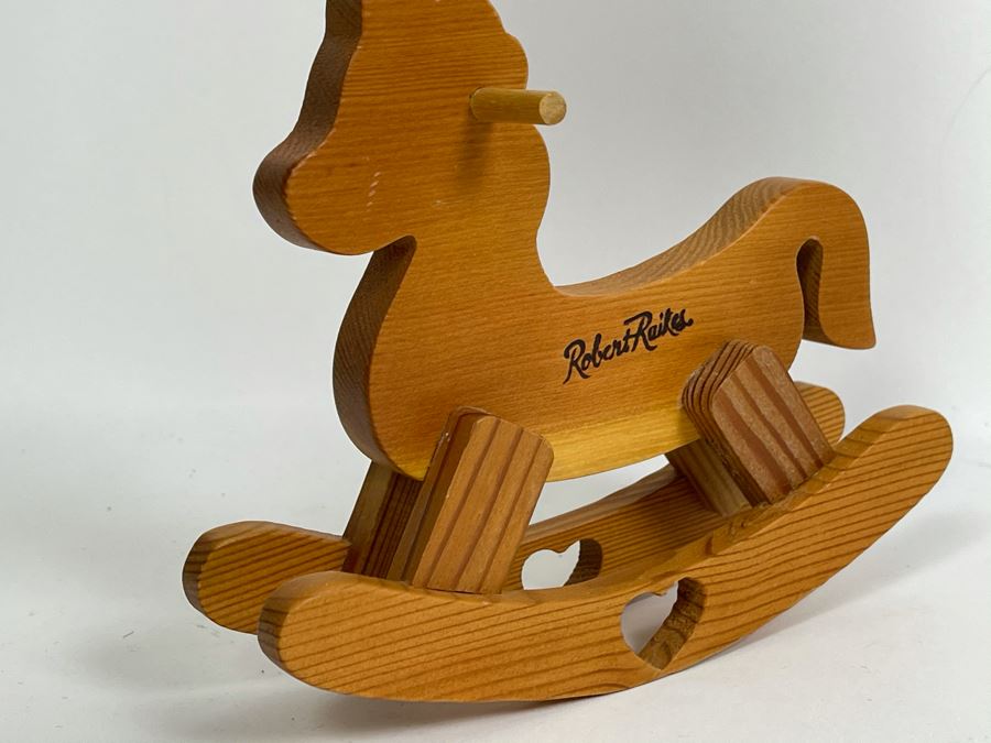 Robert Raikes Individually Carved Wooden Bear Riding Wooden Rocking Horse Nursery Miniatures 7L [Photo 6]