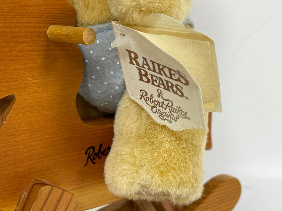 Robert Raikes Individually Carved Wooden Bear Riding Wooden Rocking Horse Nursery Miniatures 7L [Photo 4]