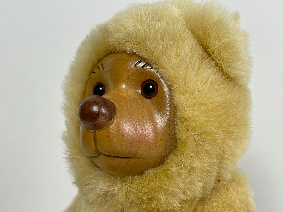 Robert Raikes Individually Carved Wooden Bear Riding Wooden Rocking Horse Nursery Miniatures 7L [Photo 3]