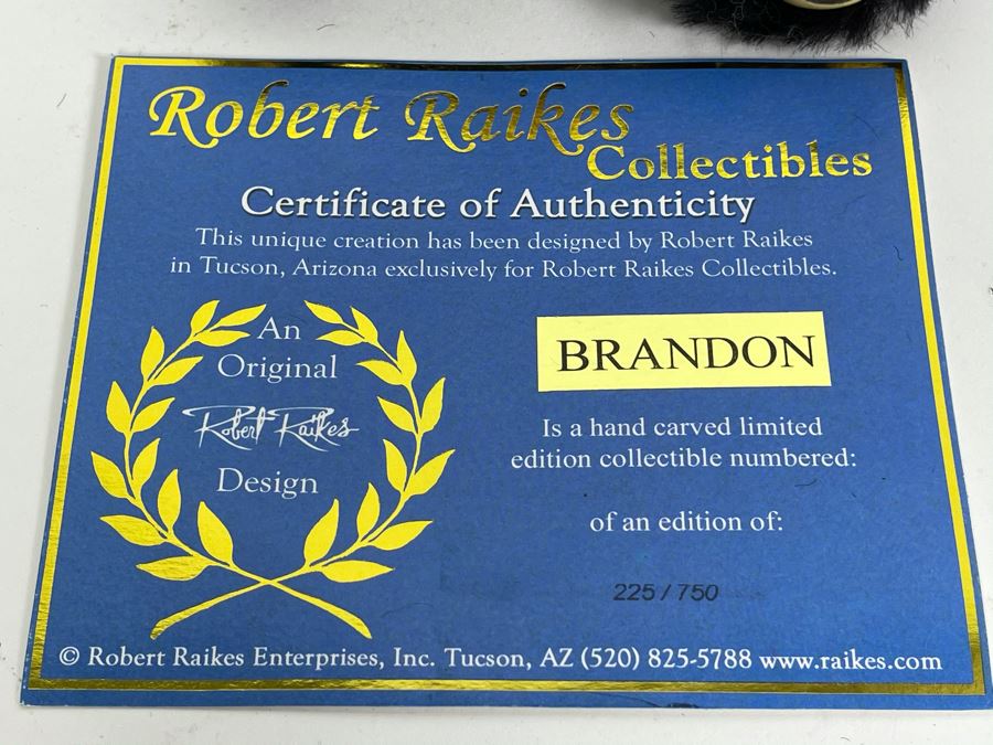 Robert Raikes Individually Carved Wooden Bear Brandon 225 Of 750 9L [Photo 6]