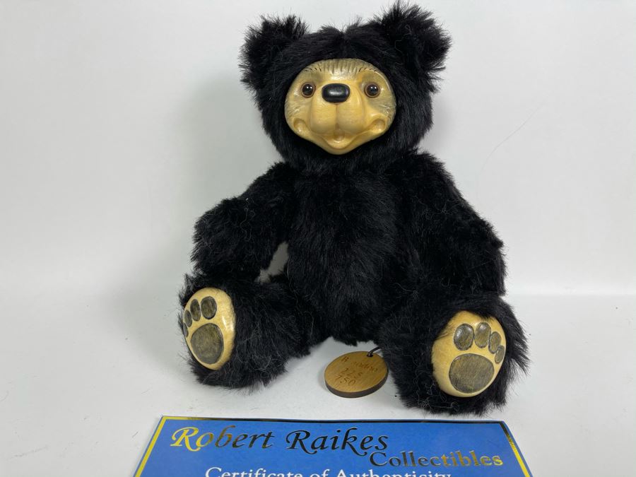 Robert Raikes Individually Carved Wooden Bear Brandon 225 Of 750 9L [Photo 2]