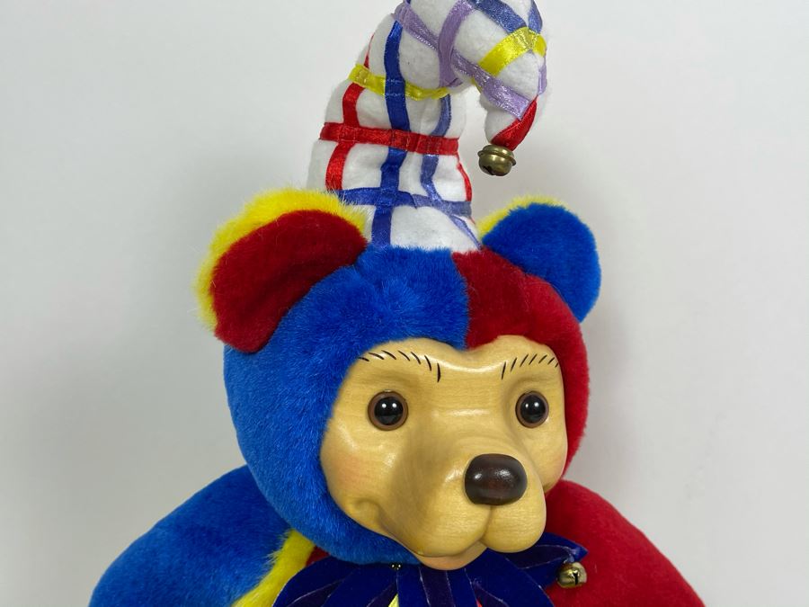 Limited Edition Robert Raikes Individually Carved Wooden Bear Ilia Clown 24 Of 750 [Photo 5]