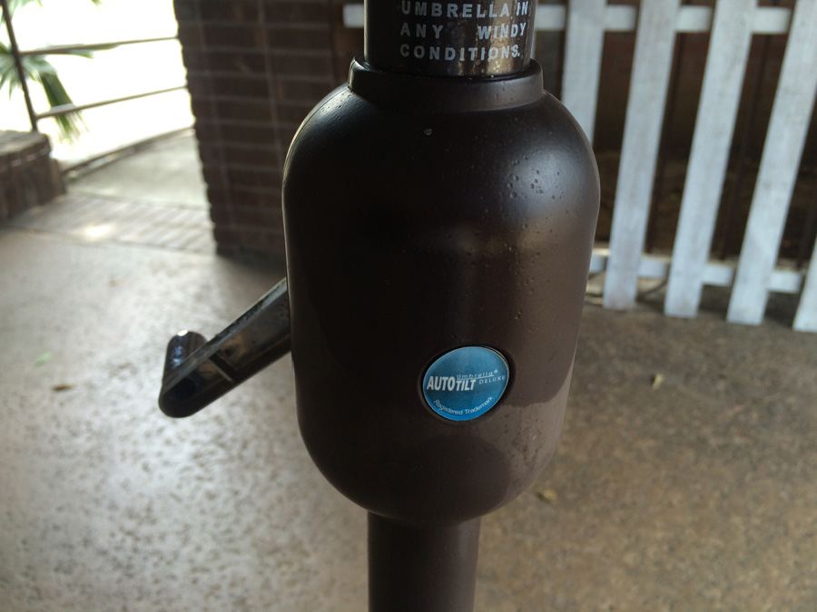 Large Outdoor Canvas Umbrella with Metal Umbrella Stand Sunbrella [Photo 7]