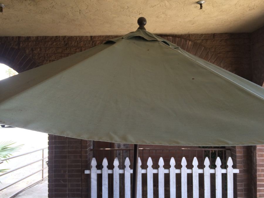 Large Outdoor Canvas Umbrella with Metal Umbrella Stand Sunbrella [Photo 11]