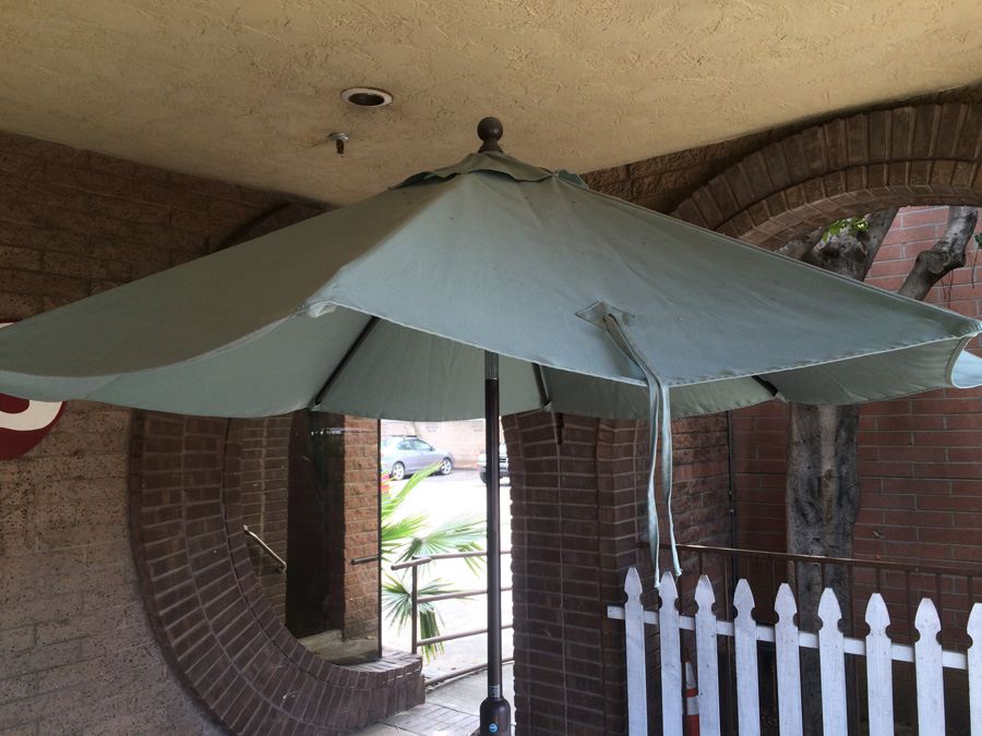 Large Outdoor Canvas Umbrella with Metal Umbrella Stand Sunbrella [Photo 3]