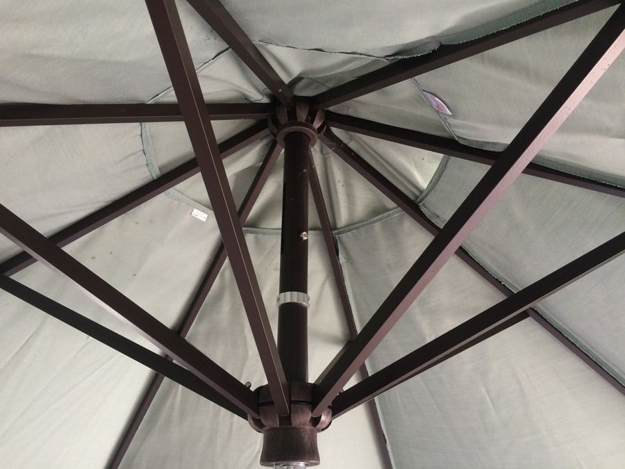 Large Outdoor Canvas Umbrella with Metal Umbrella Stand Sunbrella [Photo 6]