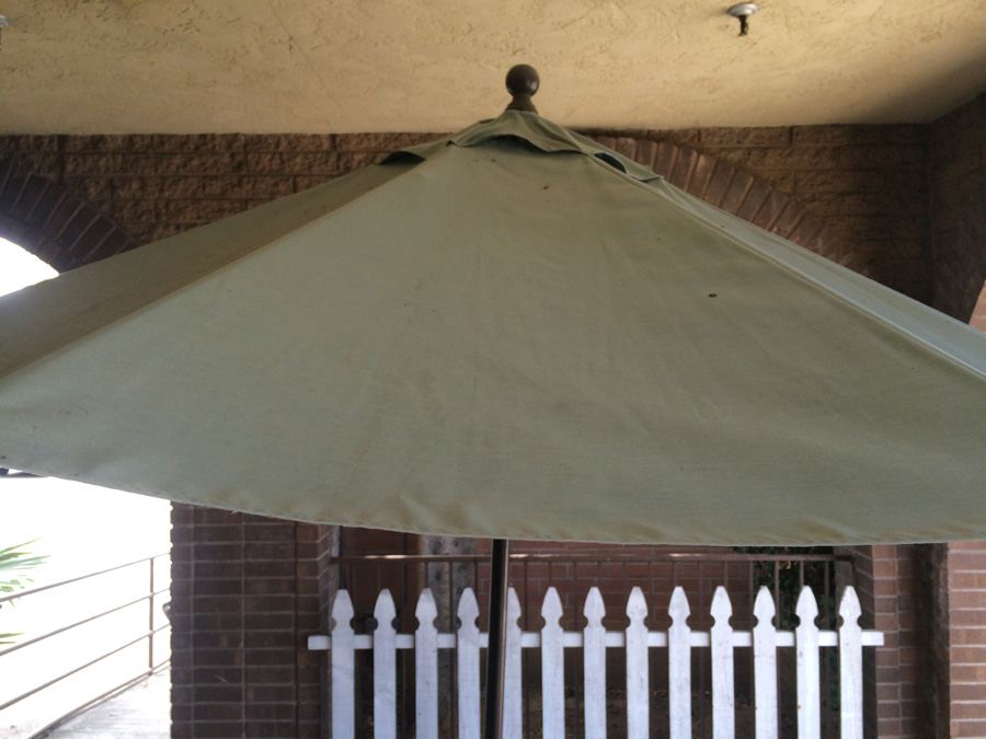 Large Outdoor Canvas Umbrella with Metal Umbrella Stand Sunbrella [Photo 10]