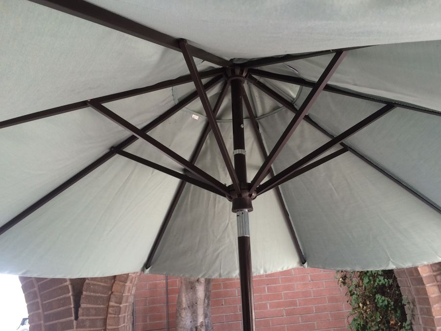 Large Outdoor Canvas Umbrella with Metal Umbrella Stand Sunbrella [Photo 9]