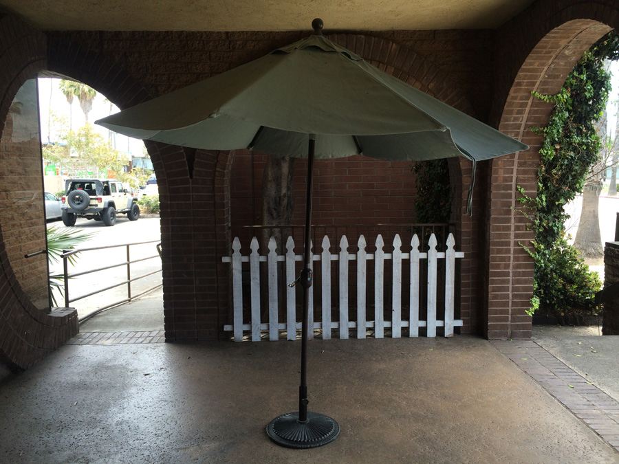 Large Outdoor Canvas Umbrella with Metal Umbrella Stand Sunbrella [Photo 12]