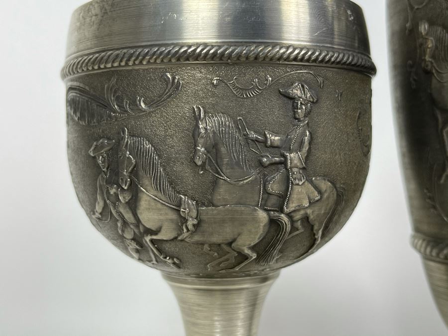 JUST ADDED - Collection Of New German Rein Zinn SKS Design Pewter Stemware Cups [Photo 4]