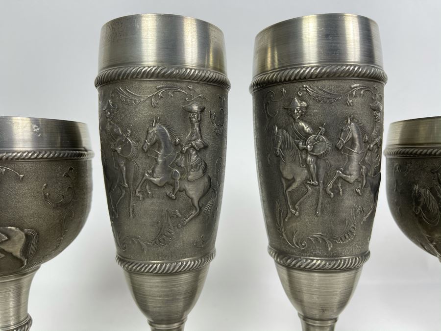 JUST ADDED - Collection Of New German Rein Zinn SKS Design Pewter Stemware Cups [Photo 3]