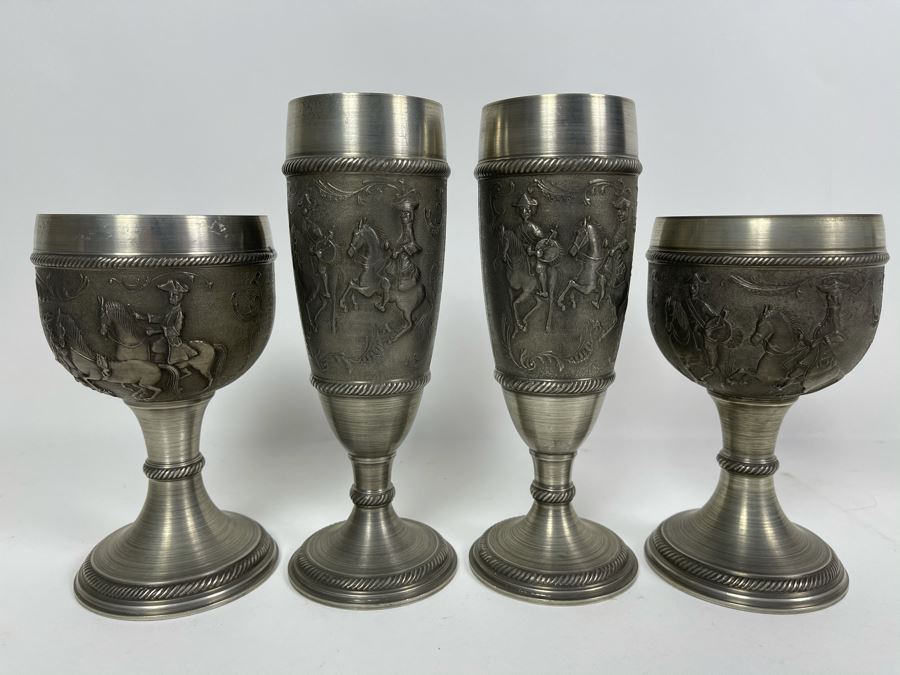 JUST ADDED - Collection Of New German Rein Zinn SKS Design Pewter Stemware Cups [Photo 1]