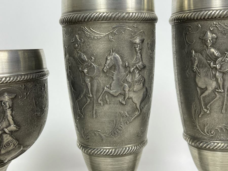 JUST ADDED - Collection Of New German Rein Zinn SKS Design Pewter Stemware Cups [Photo 7]