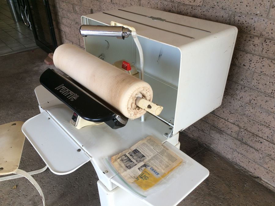 Vintage Industrial Ironrite Health Chair with Ironrite Electric Clothes Press Ironer [Photo 17]