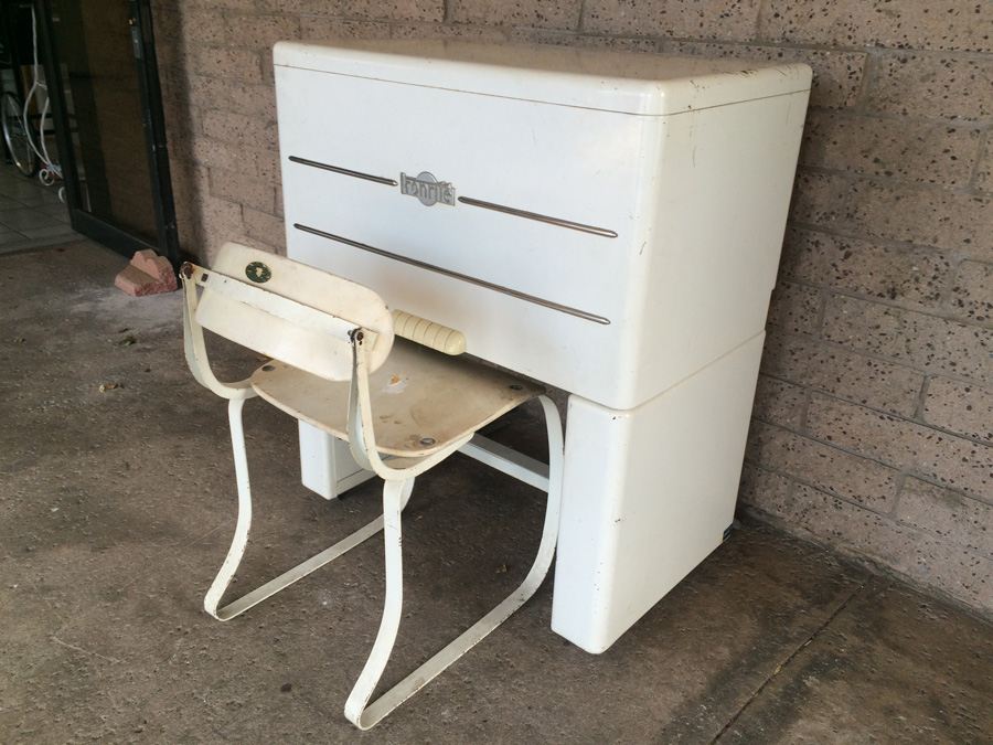Vintage Industrial Ironrite Health Chair with Ironrite Electric Clothes Press Ironer [Photo 4]