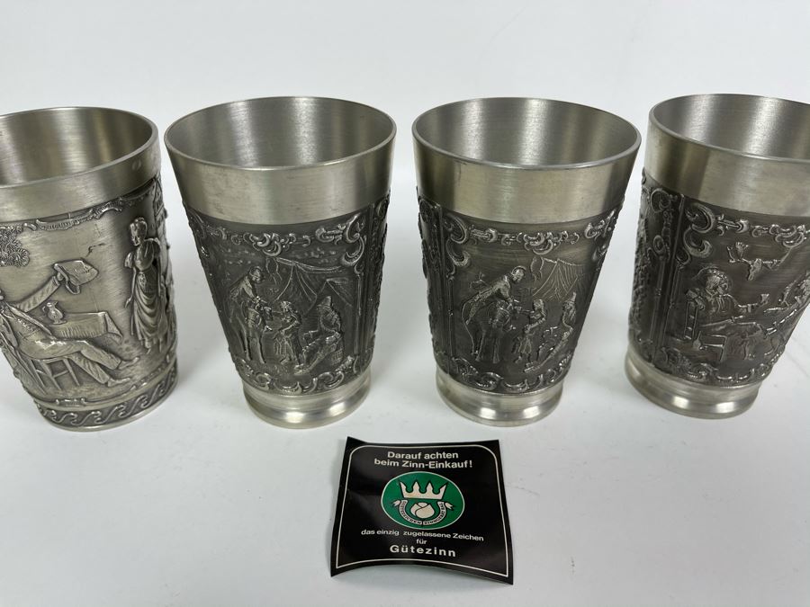 JUST ADDED - Collection Of New German Rein Zinn Pewter Cups [Photo 3]