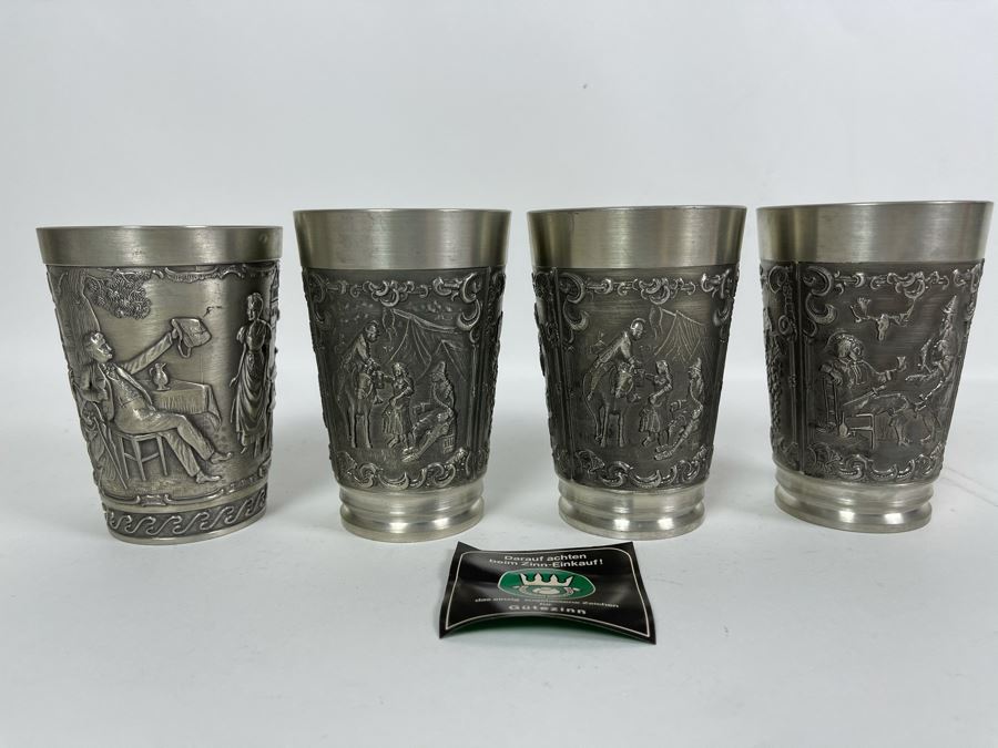 JUST ADDED - Collection Of New German Rein Zinn Pewter Cups [Photo 2]
