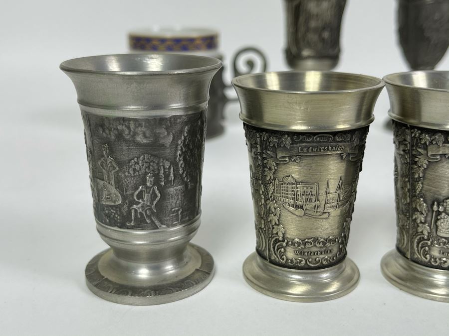 JUST ADDED - Collection Of German Rein Zinn Pewter Cups [Photo 5]